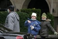 Sick children wear protective masks against flu virus walk on the street in Sofia, Bulgaria Ã¢â¬â nov 01, 2009